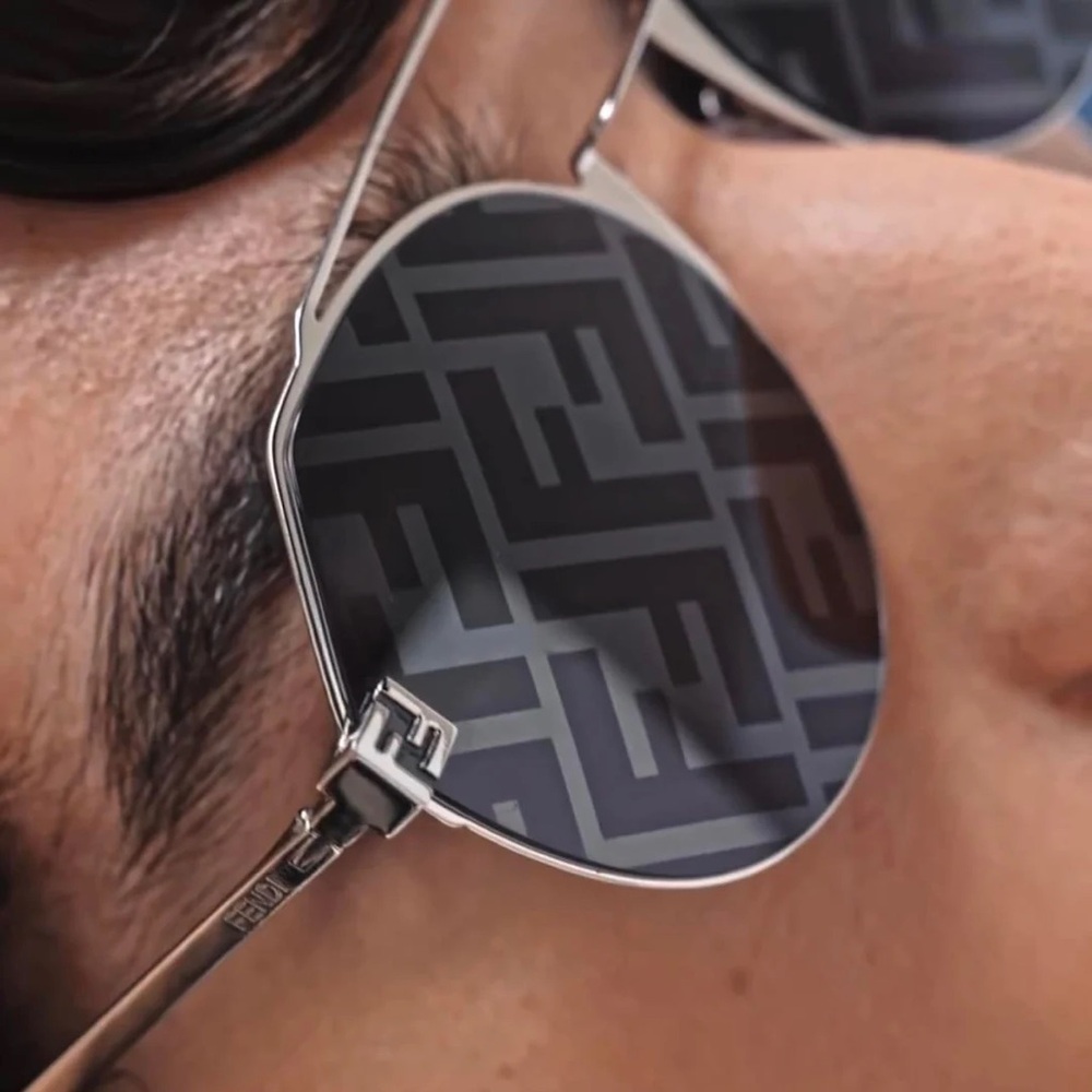 NEW🔥FENDI ‘Fendi Sky Logo 55mm Round Sunglasses🔥